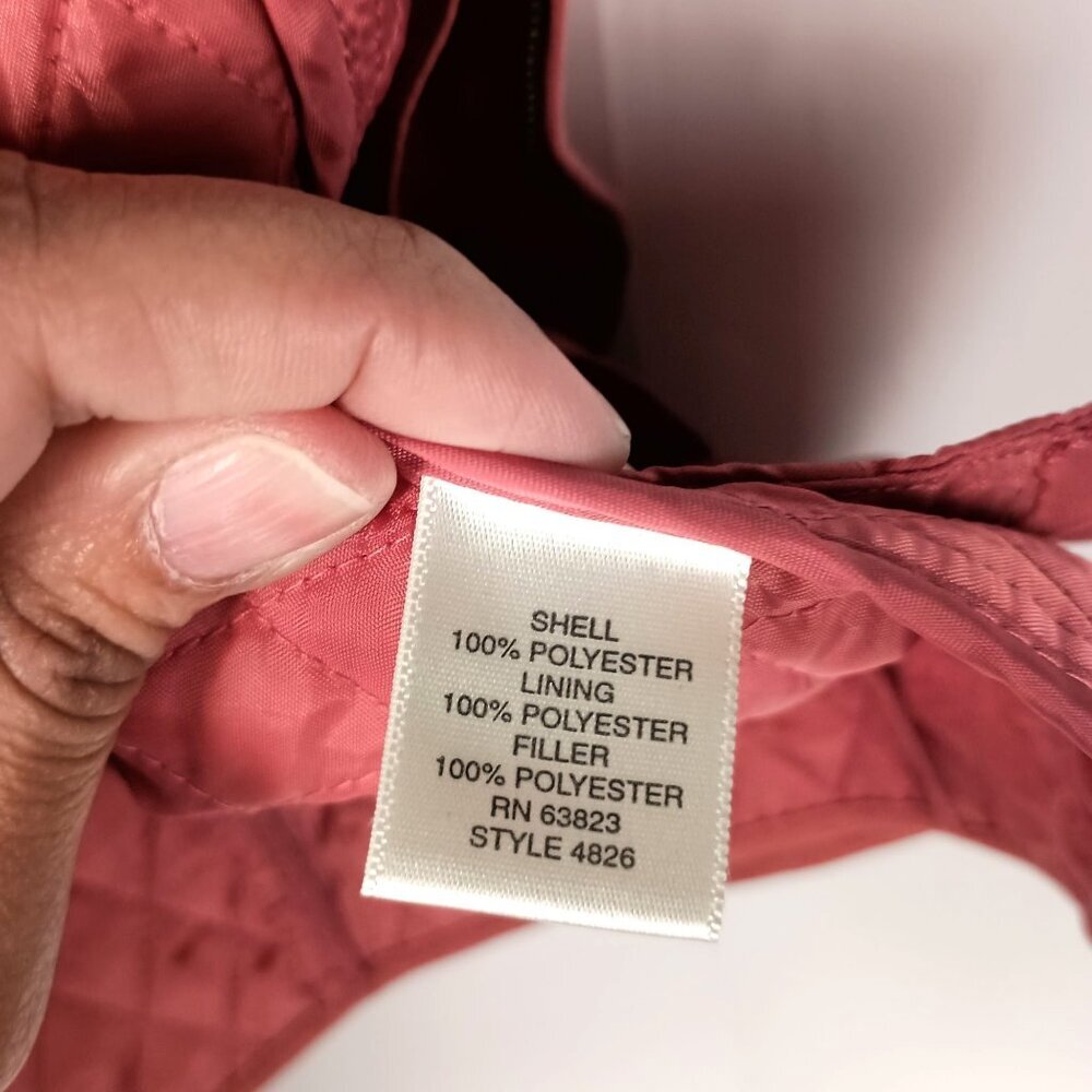Christopher & Banks Quilted Pink Vest Women S Snap Front Puffer EUC - Picture 3 of 7